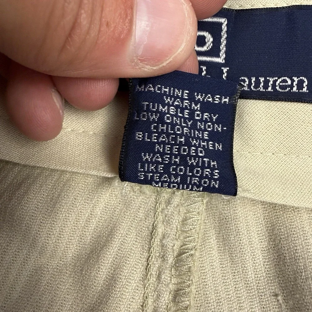 Vtg Polo Ralph Lauren Corduroy Pants‎ Mens 36x34 (35x32) Khaki Cords Andrew Prep
